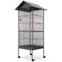 Bird cage with black steel roof 66x66x155 cm by vidaXL, Feet and bird cages - Ref: Foro24-170409, Price: 143,40 €, Discount: %