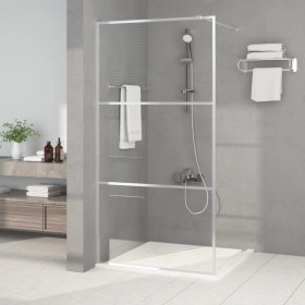 Shower screen made of clear silver-plated tempered glass, 100x195 cm. by , Shower walls and screens - Ref: Foro24-152117, Pri...