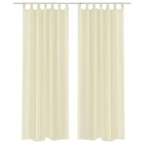 2 Cortinas color crema transparentes 140 x 245 cm de , Cortinas y visillos - Ref: Foro24-130202, Precio: 20,99 €, Descuento: %