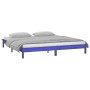 Double bed frame with LED solid gray wood 120x190 cm by , Beds and slatted bases - Ref: Foro24-820643, Price: 138,99 €, Disco...