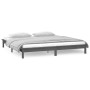 Double bed frame with LED solid gray wood 120x190 cm by , Beds and slatted bases - Ref: Foro24-820643, Price: 138,99 €, Disco...