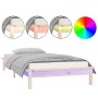 Estructura de cama con LED madera maciza 90x190 cm de , Camas y somieres - Ref: Foro24-820636, Precio: 97,85 €, Descuento: %