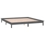 Bed frame with LED solid gray wood 135x190 cm by , Beds and slatted bases - Ref: Foro24-820648, Price: 144,22 €, Discount: %