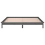 Bed frame with LED solid gray wood 135x190 cm by , Beds and slatted bases - Ref: Foro24-820648, Price: 144,22 €, Discount: %