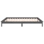 Bed frame with LED solid gray wood 135x190 cm by , Beds and slatted bases - Ref: Foro24-820648, Price: 144,22 €, Discount: %