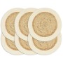 Round placemat 6 pcs jute natural plain cotton 38 cm by , Placemats - Ref: Foro24-133855, Price: 28,16 €, Discount: %