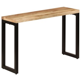 Solid mango wood and steel console table 120x35x76 cm by , Side tables - Ref: Foro24-247334, Price: 202,99 €, Discount: %