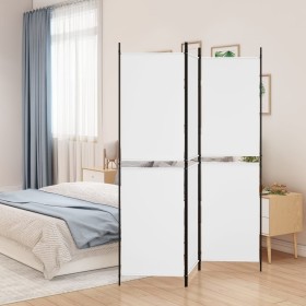 Divider screen with 3 white fabric panels 150x180 cm by , Room dividers - Ref: Foro24-350210, Price: 30,56 €, Discount: %