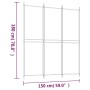 Biombo divisor de 3 paneles de tela blanco 150x180 cm de , Divisores de ambientes - Ref: Foro24-350210, Precio: 31,74 €, Desc...