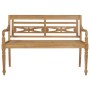 Batavia solid teak wood bench with beige cushion 120 cm by , garden benches - Ref: Foro24-3062157, Price: 217,63 €, Discount: %