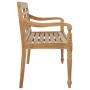 Batavia solid teak wood bench with beige cushion 120 cm by , garden benches - Ref: Foro24-3062157, Price: 217,63 €, Discount: %