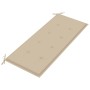 Banco Batavia madera maciza de teca con cojín beige 120 cm de , Bancos de jardín - Ref: Foro24-3062157, Precio: 209,99 €, Des...