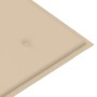 Banco Batavia madera maciza de teca con cojín beige 120 cm de , Bancos de jardín - Ref: Foro24-3062157, Precio: 209,99 €, Des...