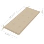 Banco Batavia madera maciza de teca con cojín beige 120 cm de , Bancos de jardín - Ref: Foro24-3062157, Precio: 209,99 €, Des...