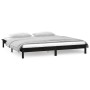 Double bed frame with LED black solid wood 120x190 cm by , Beds and slatted bases - Ref: Foro24-820645, Price: 138,40 €, Disc...