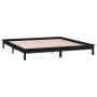 Double bed frame with LED black solid wood 120x190 cm by , Beds and slatted bases - Ref: Foro24-820645, Price: 138,40 €, Disc...