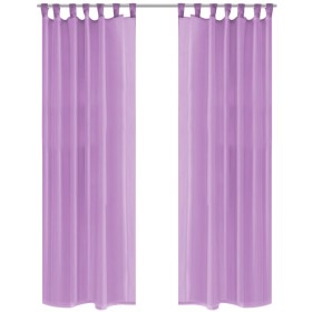 Cortinas de gasa 2 unidades 140x175 cm lila de vidaXL, Cortinas y visillos - Ref: Foro24-132242, Precio: 20,99 €, Descuento: %