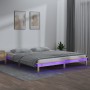 Bed frame with LED solid wood 200x200 cm by , Beds and slatted bases - Ref: Foro24-820626, Price: 115,08 €, Discount: %