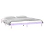 Bed frame with LED solid wood 200x200 cm by , Beds and slatted bases - Ref: Foro24-820626, Price: 115,08 €, Discount: %