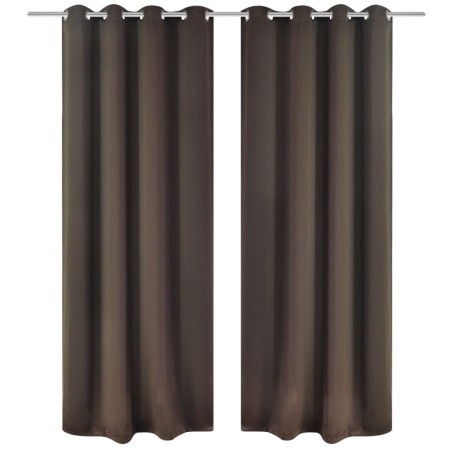 Blackout curtains 2 pieces with metal eyelets 135x175 cm brown by , Curtains and curtains - Ref: Foro24-132200, Price: 36,54 ...