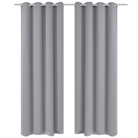 Blackout curtains 2 pieces with metal eyelets 135x175 cm gray by , Curtains and curtains - Ref: Foro24-132202, Price: 34,50 €...