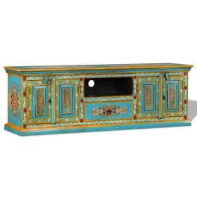 Hand-painted solid blue mango wood TV cabinet by , TV Furniture - Ref: Foro24-244591, Price: 294,19 €, Discount: %