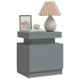 Mesita de noche madera de ingeniería gris 45x35x52 cm de vidaXL, Mesitas de noche - Ref: Foro24-326851, Precio: 104,25 €, Des...