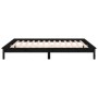 Estructura de cama con LED madera maciza negro 135x190 cm de , Camas y somieres - Ref: Foro24-820650, Precio: 148,99 €, Descu...