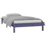 Bed frame with LED solid gray wood 75x190 cm by , Beds and slatted bases - Ref: Foro24-820633, Price: 77,99 €, Discount: %