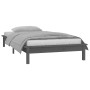 Bed frame with LED solid gray wood 75x190 cm by , Beds and slatted bases - Ref: Foro24-820633, Price: 77,99 €, Discount: %