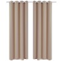 Cortinas opacas 2 piezas con ojales de metal 135x175 cm crema de , Cortinas y visillos - Ref: Foro24-132201, Precio: 33,58 €,...