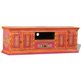 Hand-painted solid pink mango wood TV cabinet by , TV Furniture - Ref: Foro24-244590, Price: 311,62 €, Discount: %