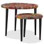 Set of coffee tables with chindi details 2 pcs multicolor by vidaXL, Coffee table - Ref: Foro24-244213, Price: 101,33 €, Disc...