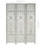 Screen 3 panels hand carved gray mango wood 120x165 cm by , Room dividers - Ref: Foro24-285332, Price: 164,74 €, Discount: %