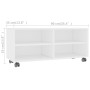 Weißer TV-Schrank aus Sperrholz mit Rollen 90x35x35 cm von , TV-Möbel - Ref: Foro24-800180, Preis: 57,09 €, Rabatt: %