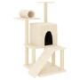 Rascador para gatos con postes de sisal color crema 110,5 cm de , Mobiliario para gatos - Ref: Foro24-172061, Precio: 48,91 €...