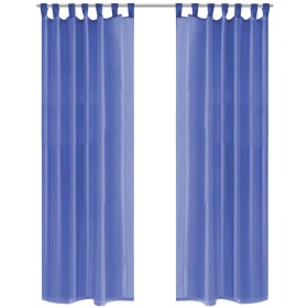 Cortinas de gasa 2 unidades 140x245 cm azul real de vidaXL, Cortinas y visillos - Ref: Foro24-132247, Precio: 20,99 €, Descue...