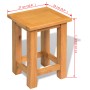 Mesa auxiliar de madera maciza de roble 27x24x37 cm de vidaXL, Mesas auxiliares - Ref: Foro24-244207, Precio: 35,45 €, Descue...