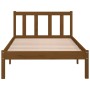 Solid pine wood bed frame honey brown 100x200 cm by vidaXL, Beds and slatted bases - Ref: Foro24-810075, Price: 87,04 €, Disc...