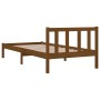 Solid pine wood bed frame honey brown 100x200 cm by vidaXL, Beds and slatted bases - Ref: Foro24-810075, Price: 87,04 €, Disc...