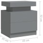 Mesita de noche madera de ingeniería gris 45x35x52 cm de vidaXL, Mesitas de noche - Ref: Foro24-326851, Precio: 104,25 €, Des...