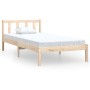 Estructura de cama madera maciza de pino 90x200 cm de vidaXL, Camas y somieres - Ref: Foro24-810067, Precio: 69,95 €, Descuen...