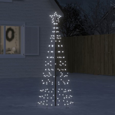 Cone Christmas tree with stakes 220 cold white LEDs 180 cm by vidaXL, Christmas lights - Ref: Foro24-358101, Price: 35,20 €, ...