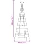 Árbol de Navidad cono con estacas 220 LEDs blanco frío 180 cm de vidaXL, Luces de Navidad - Ref: Foro24-358101, Precio: 35,20...