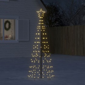 Árbol de Navidad cono con estacas 220 LEDs blanco cálido 180 cm de vidaXL, Luces de Navidad - Ref: Foro24-358100, Precio: 37,...