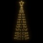 Kegelförmiger Weihnachtsbaum mit Pfählen, 220 warmweißen LEDs, 180 cm von vidaXL, Weihnachtsbeleuchtung - Ref: Foro24-358100,...