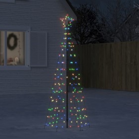 Cone Christmas tree with stakes 220 colorful LEDs 180 cm by vidaXL, Christmas lights - Ref: Foro24-358102, Price: 37,99 €, Di...