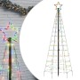 Kegelförmiger Weihnachtsbaum mit Pfählen, 220 bunten LEDs, 180 cm von vidaXL, Weihnachtsbeleuchtung - Ref: Foro24-358102, Pre...