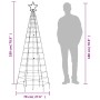 Cone Christmas tree with stakes 220 colorful LEDs 180 cm by vidaXL, Christmas lights - Ref: Foro24-358102, Price: 35,20 €, Di...