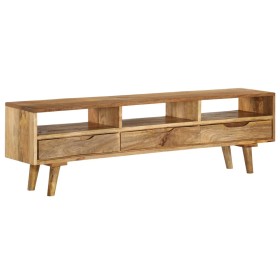 Mueble para TV de madera de mango maciza 140x30x41 cm de vidaXL, Muebles TV - Ref: Foro24-246787, Precio: 309,42 €, Descuento: %